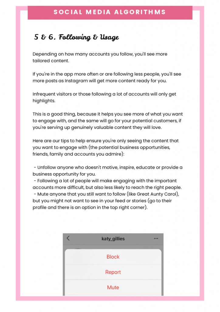 Working with social media algorithms