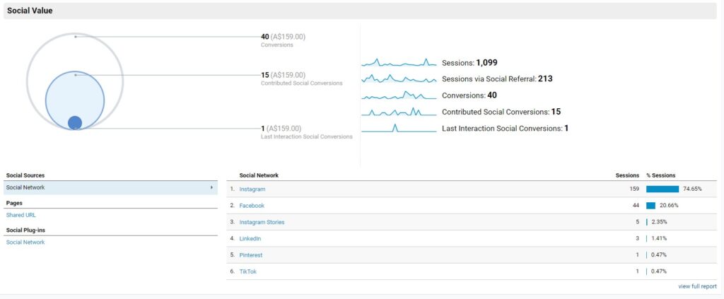 Google Analytics Social Value Report