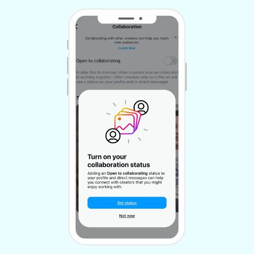 Be "Open to Collaborate" on Instagram
